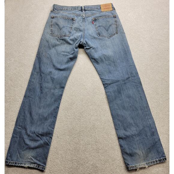 Levi’s 559 Men’s Distressed Relaxed Straight Fit Jeans Blue Washed Denim 34x34 - Picture 2 of 13